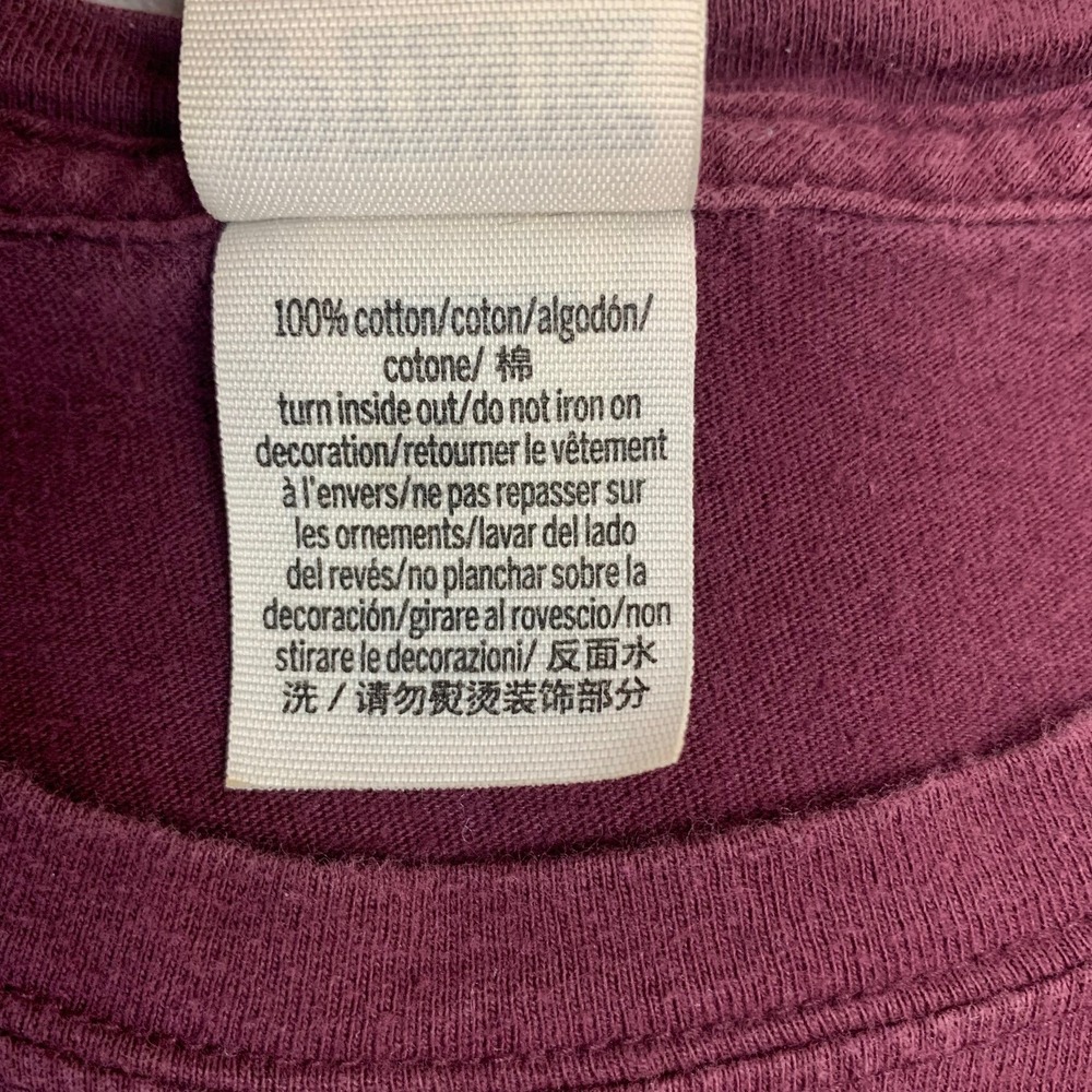 PINK Victoria's Secret T-Shirt Womens Small Maroon Long Sleeve Pocket Graphic - Picture 6 of 9